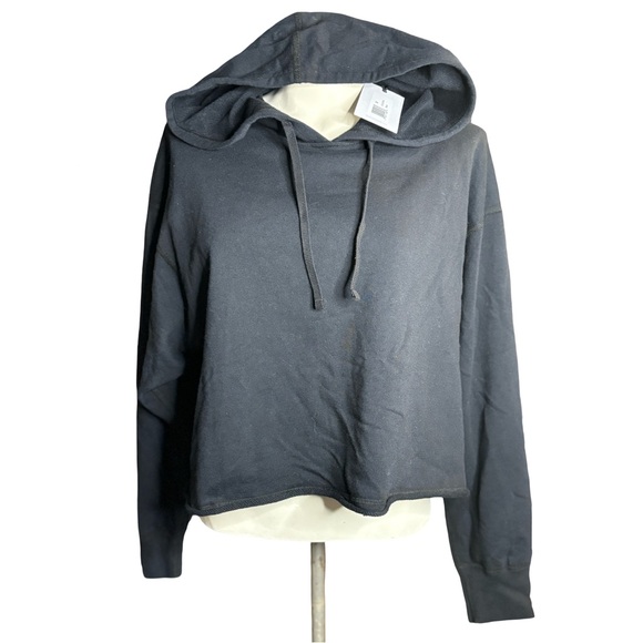 NWT Reigning Champ Women's Black Cropped Hoodie - Picture 2 of 2